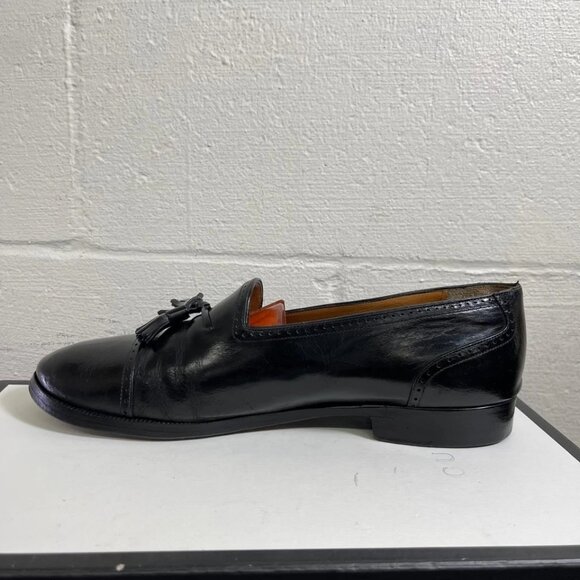 Salvatore Ferragamo Tassel Loafer Cap Toe Black Leather Dress Shoes Mens 10.5 EE - Picture 5 of 11